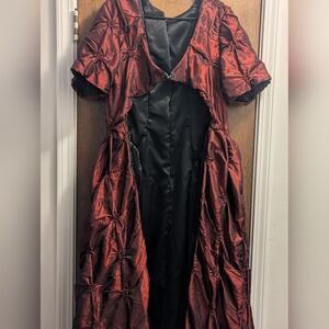 Elegant Unique Handmade Medieval Times Cloak Reddish and Black 14